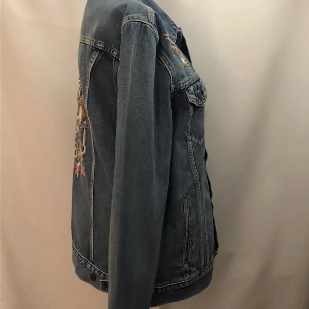 Levi's Blue Bomber Jacket with Dragon Embroidery - Picture 6 of 8